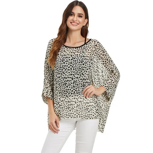 Plus Size Batwing Blouse - Casual Summer Button Shirt