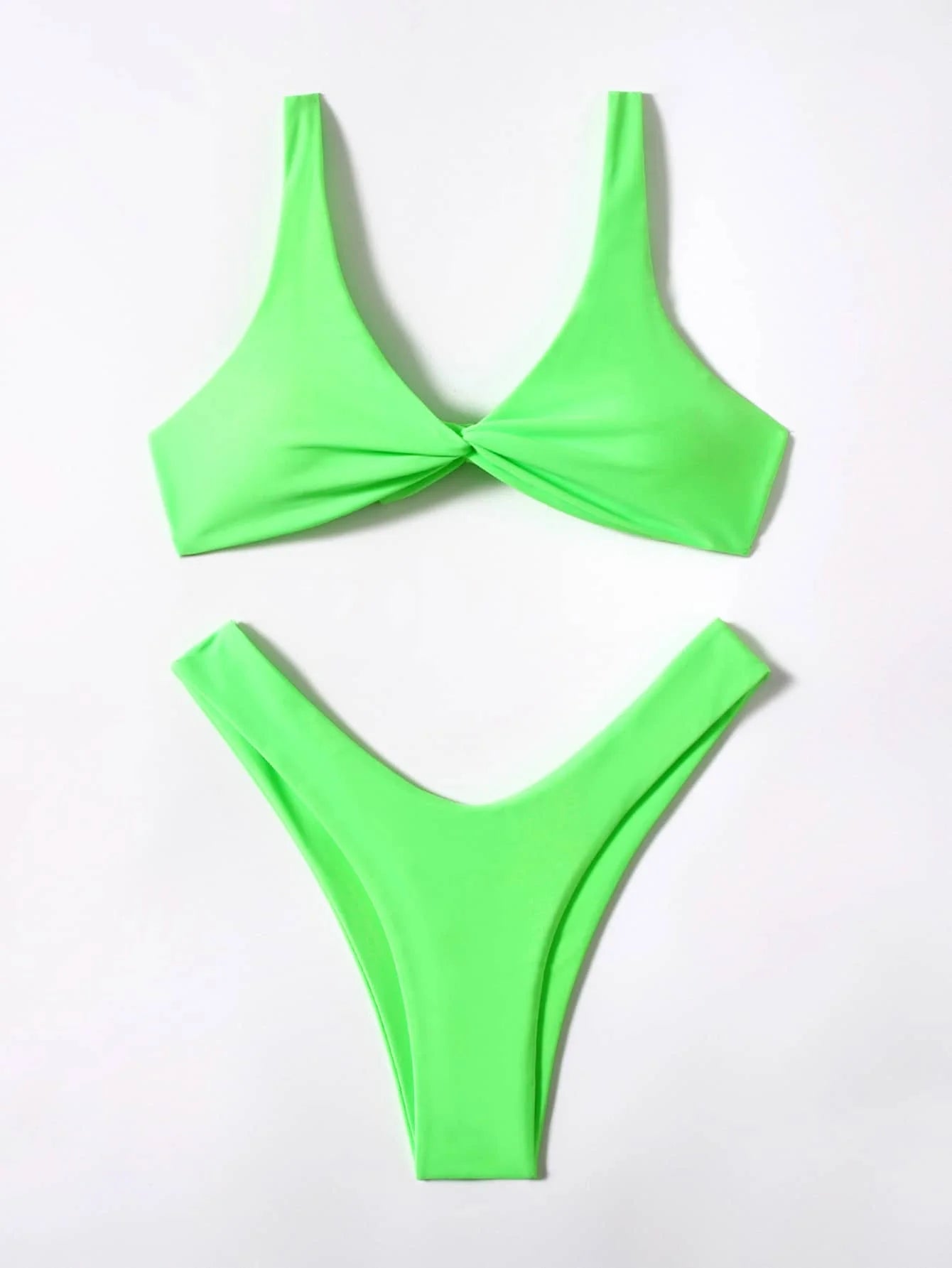 Tie-Detail Push-Up Bikini Set - High Leg Brazilian Swimwear