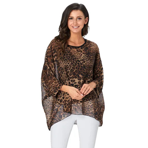Plus Size Batwing Blouse - Casual Summer Button Shirt