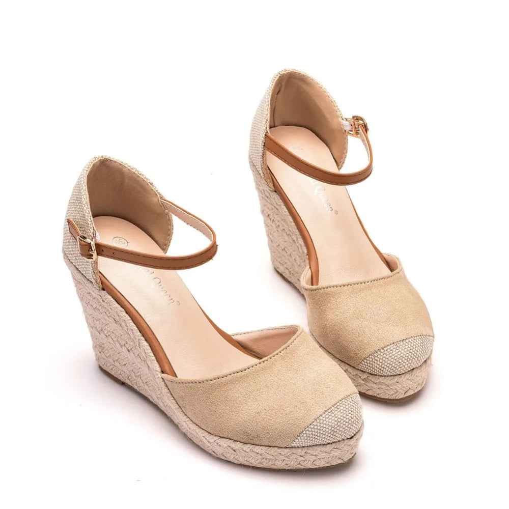 Premium Suede Wedge Sandals - Comfortable Dress Shoe Style