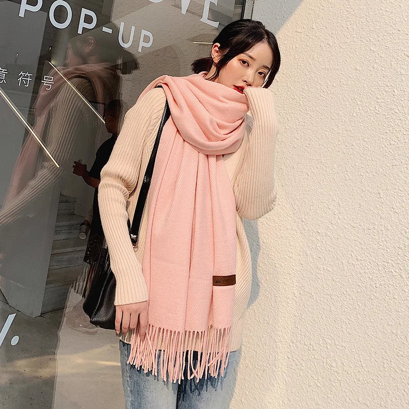 Premium Solid Winter Scarf - Soft Long Shawl Wrap