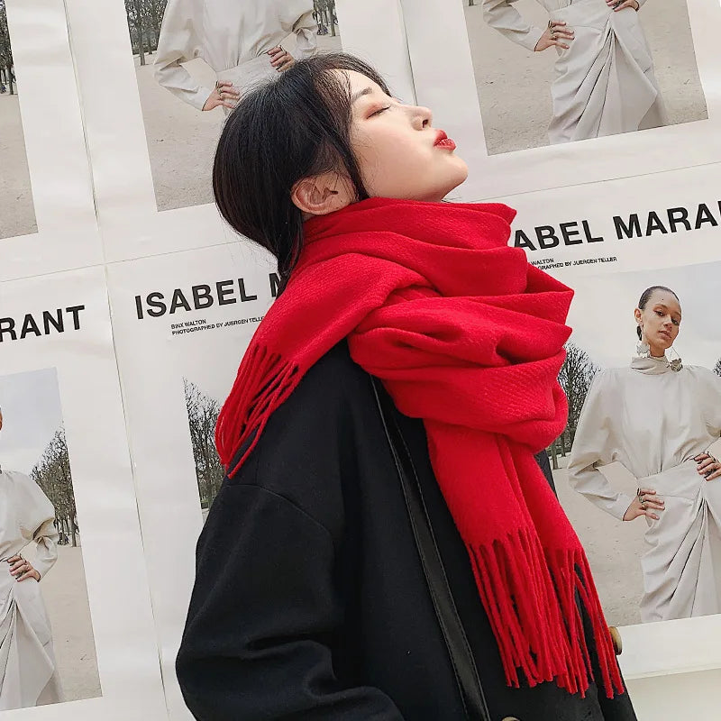 Premium Solid Winter Scarf - Soft Long Shawl Wrap