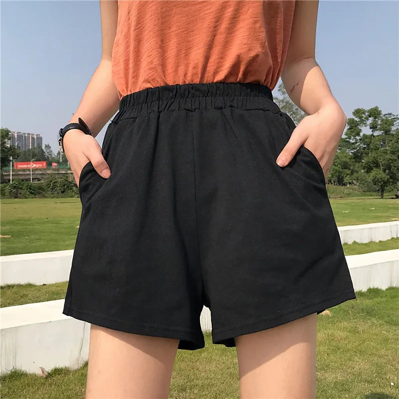 Premium High Waist Casual Shorts - Relaxed Pocket Design