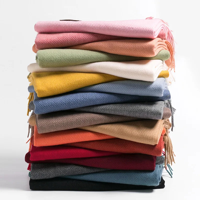 Premium Solid Winter Scarf - Soft Long Shawl Wrap