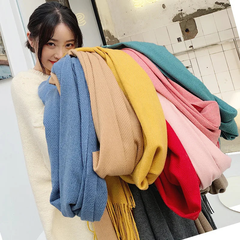 Premium Solid Winter Scarf - Soft Long Shawl Wrap