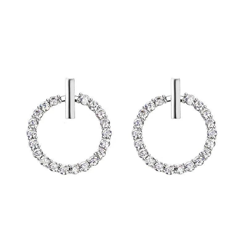 925 Sterling Silver Geometric Stud Earrings - Elegant Jewelry