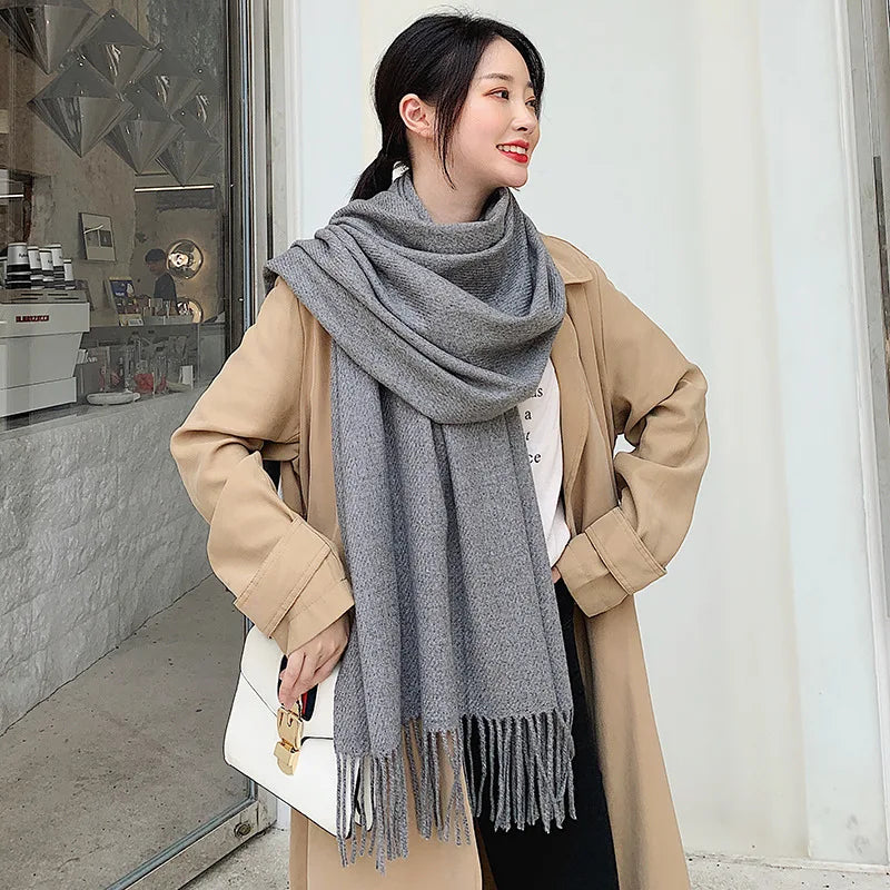 Premium Solid Winter Scarf - Soft Long Shawl Wrap
