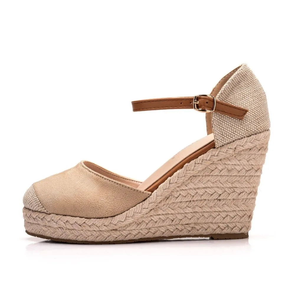 Premium Suede Wedge Sandals - Comfortable Dress Shoe Style