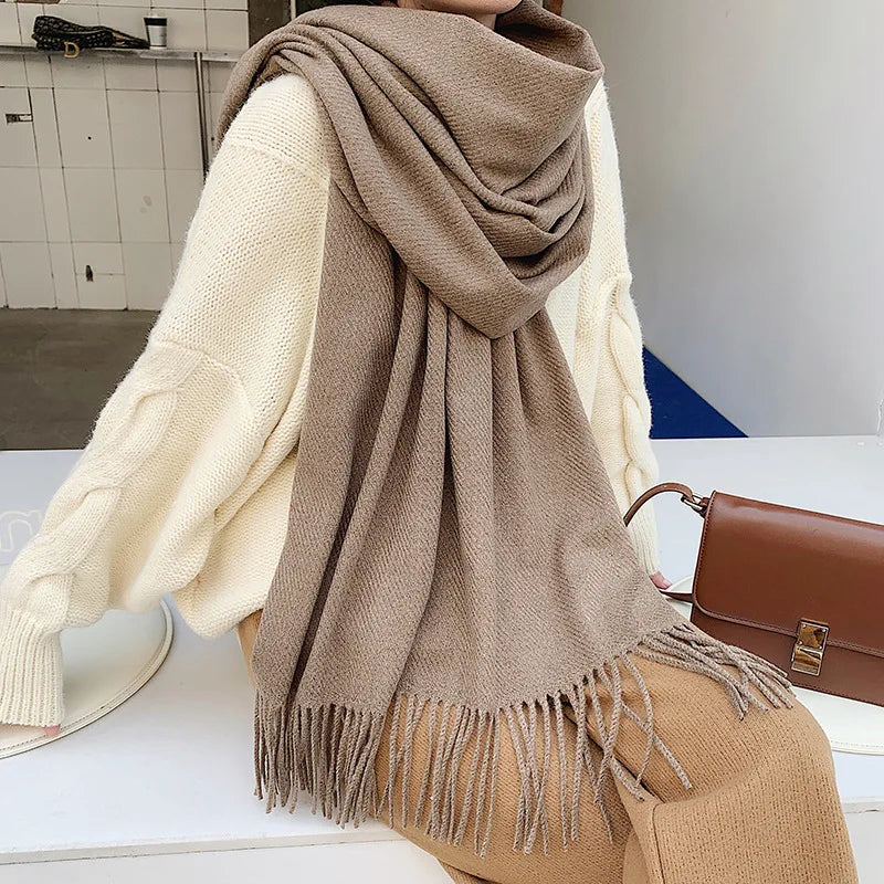 Premium Solid Winter Scarf - Soft Long Shawl Wrap