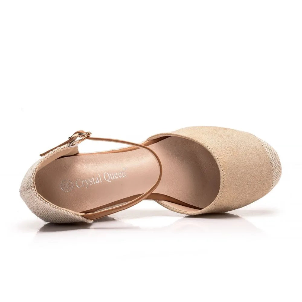 Premium Suede Wedge Sandals - Comfortable Dress Shoe Style