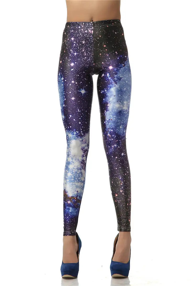 Galaxy Print Leggings - Slim Stretch Everyday Activewear