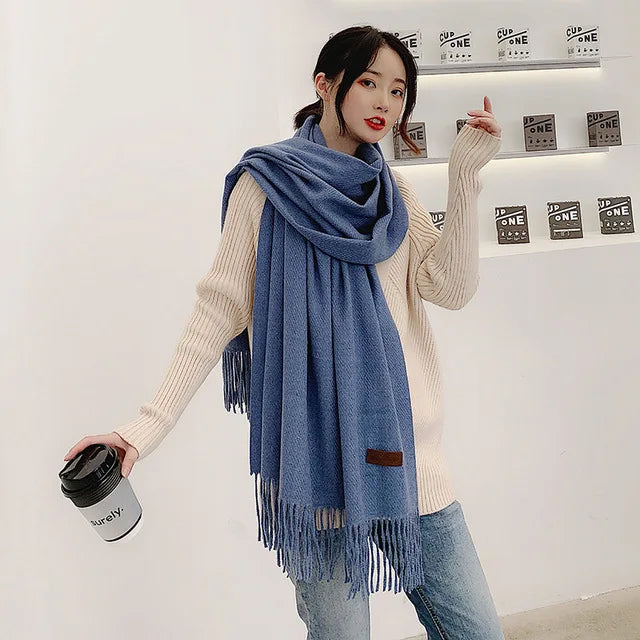 Premium Solid Winter Scarf - Soft Long Shawl Wrap