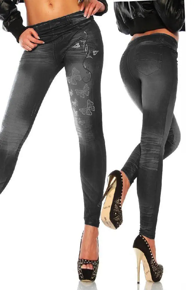 Stretch Jegging Leggings - Slim Denim-Look Comfort Fit