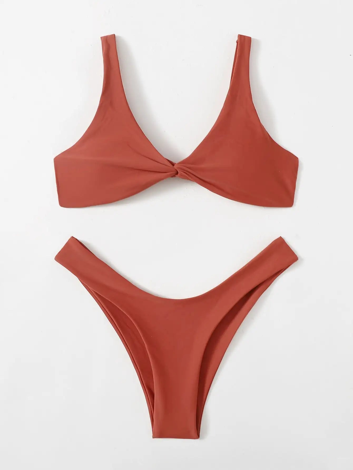 Tie-Detail Push-Up Bikini Set - High Leg Brazilian Swimwear