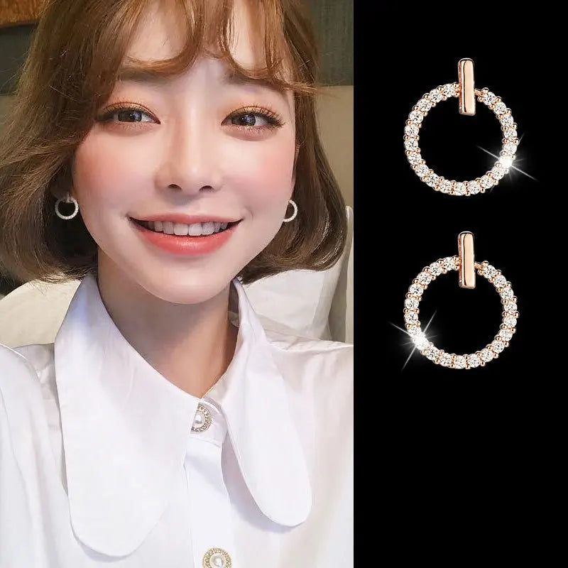925 Sterling Silver Geometric Stud Earrings - Elegant Jewelry