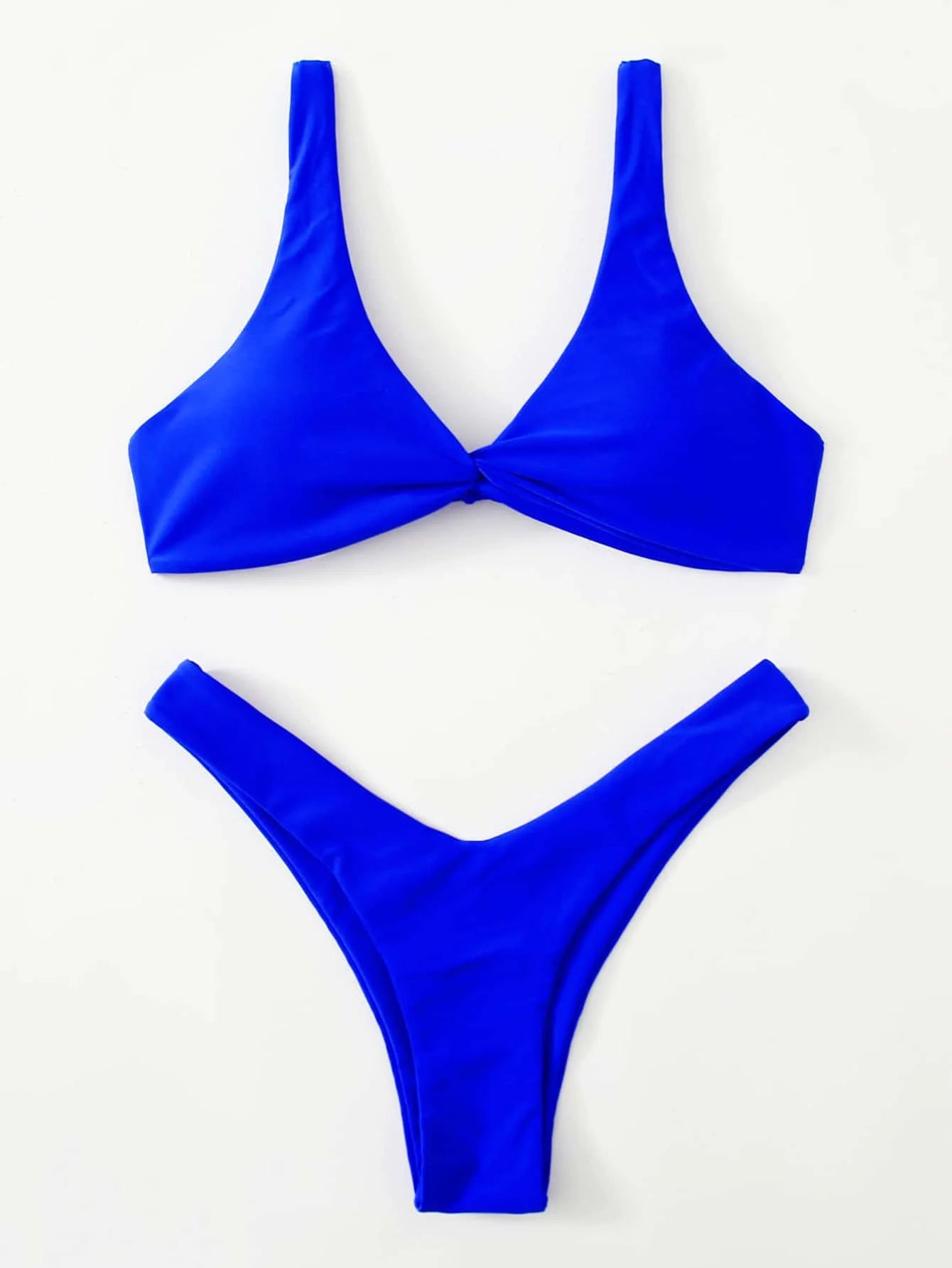 Tie-Detail Push-Up Bikini Set - High Leg Brazilian Swimwear