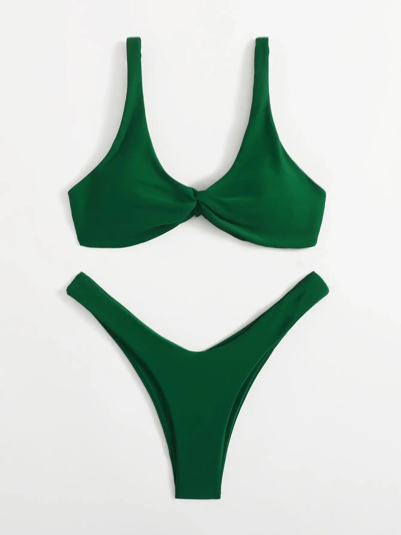 Tie-Detail Push-Up Bikini Set - High Leg Brazilian Swimwear