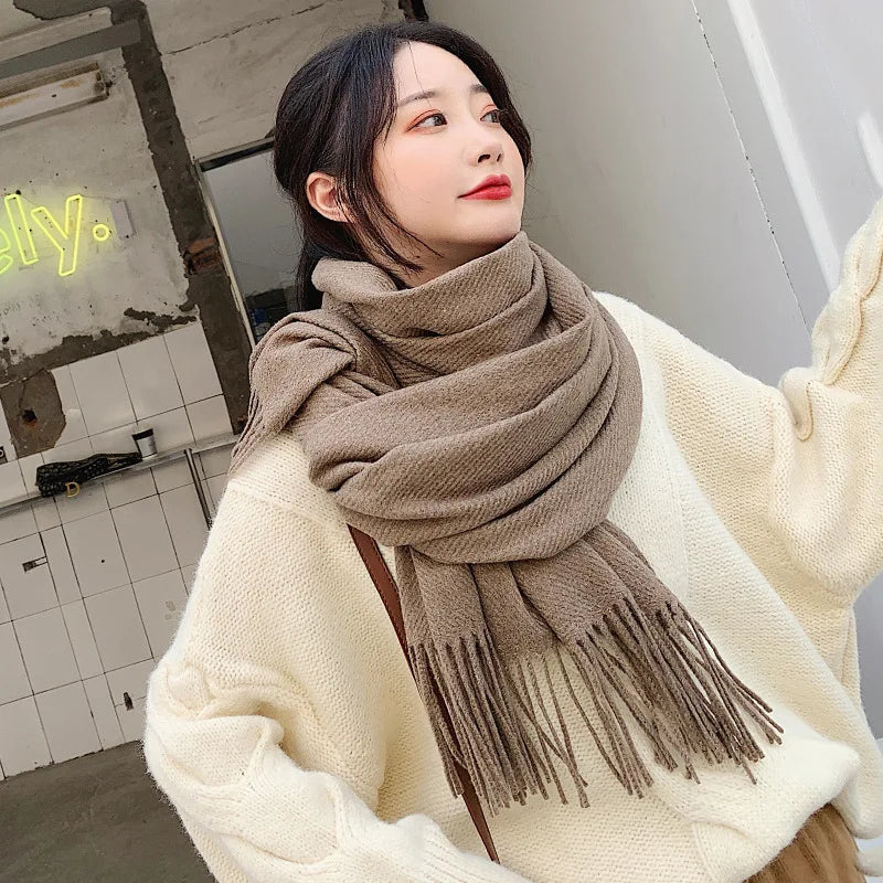 Premium Solid Winter Scarf - Soft Long Shawl Wrap