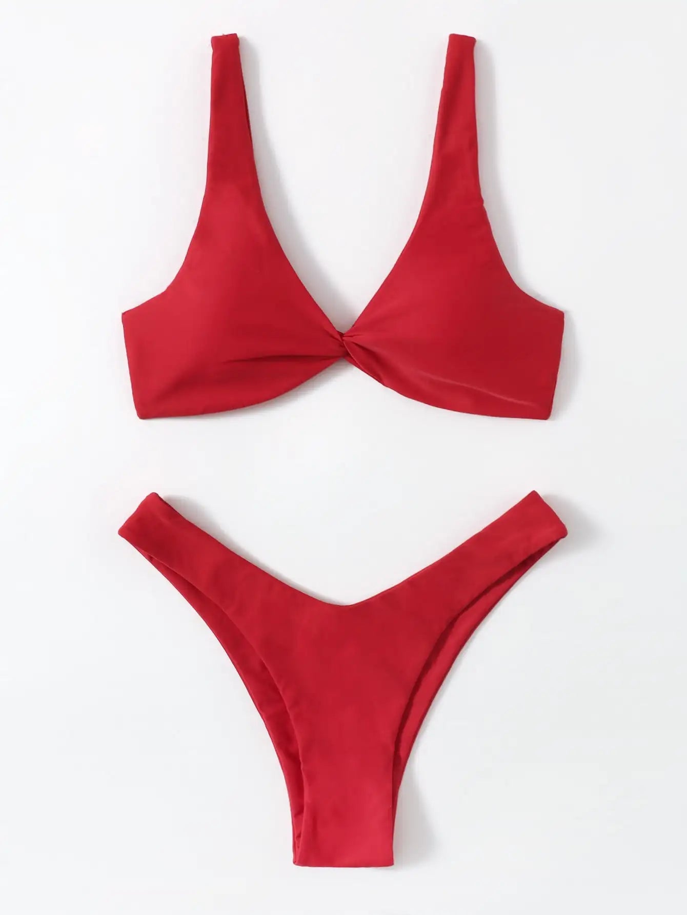 Tie-Detail Push-Up Bikini Set - High Leg Brazilian Swimwear