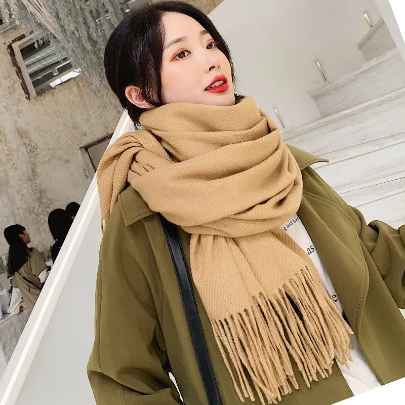 Premium Solid Winter Scarf - Soft Long Shawl Wrap