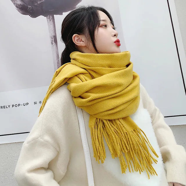 Premium Solid Winter Scarf - Soft Long Shawl Wrap