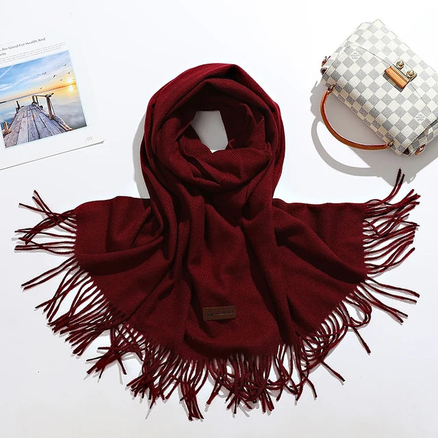 Premium Solid Winter Scarf - Soft Long Shawl Wrap