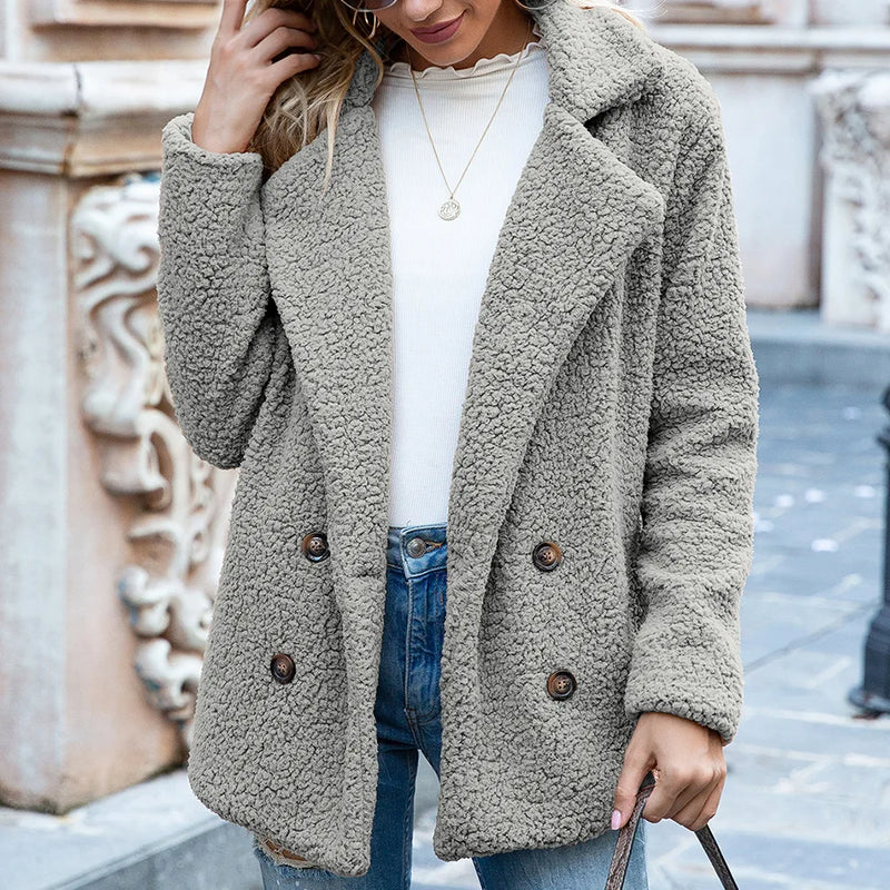 Oversized Teddy Faux Fur Coat - Plush Winter Jacket