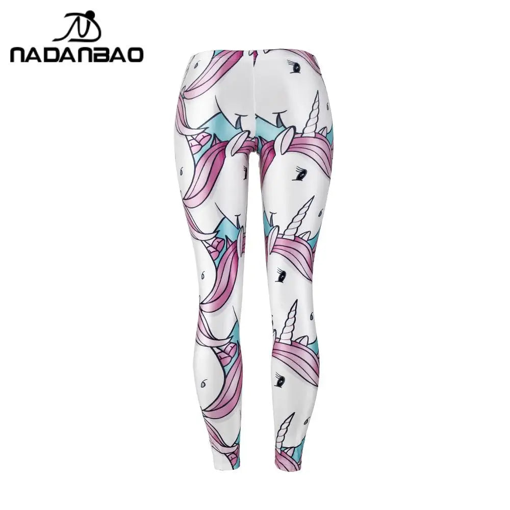 Unicorn Print Leggings - Stretchy Casual Activewear Fit