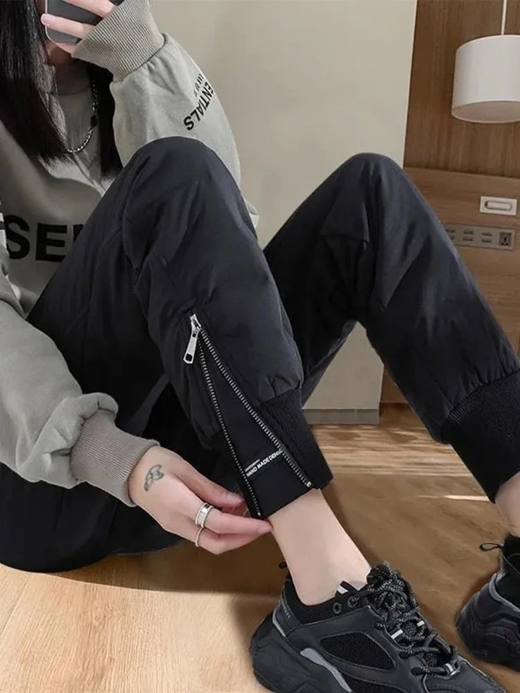 Thermal Straight Winter Pants - Windproof High-Waist Comfort