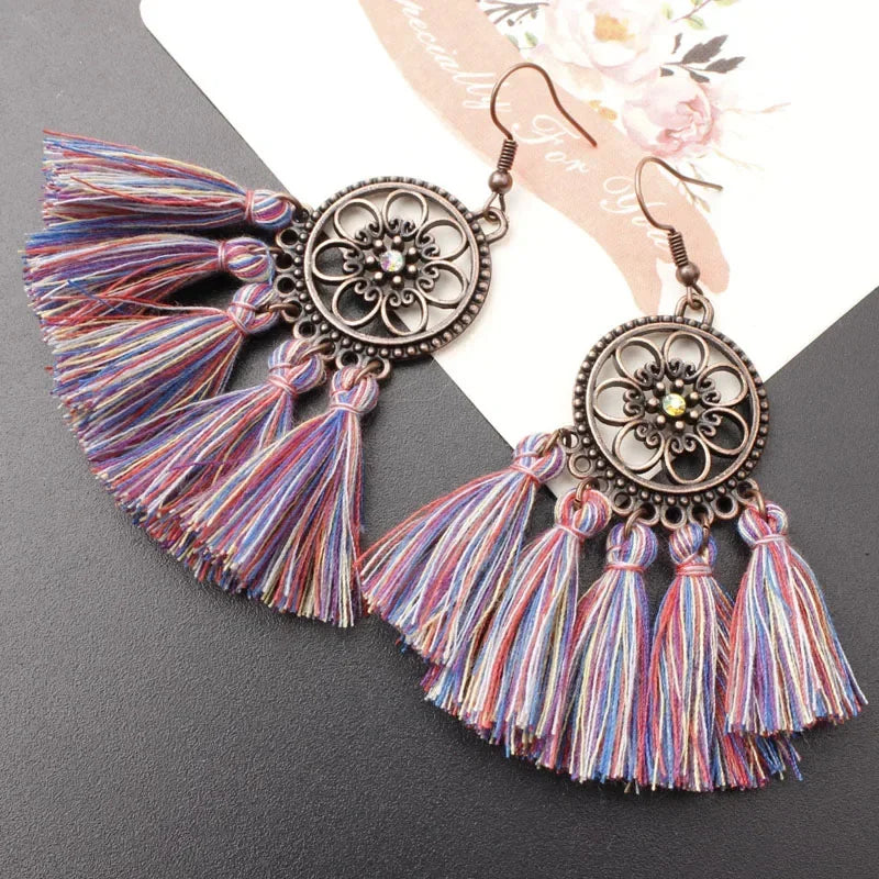 Tassel Drop Earrings - Statement Jewelry