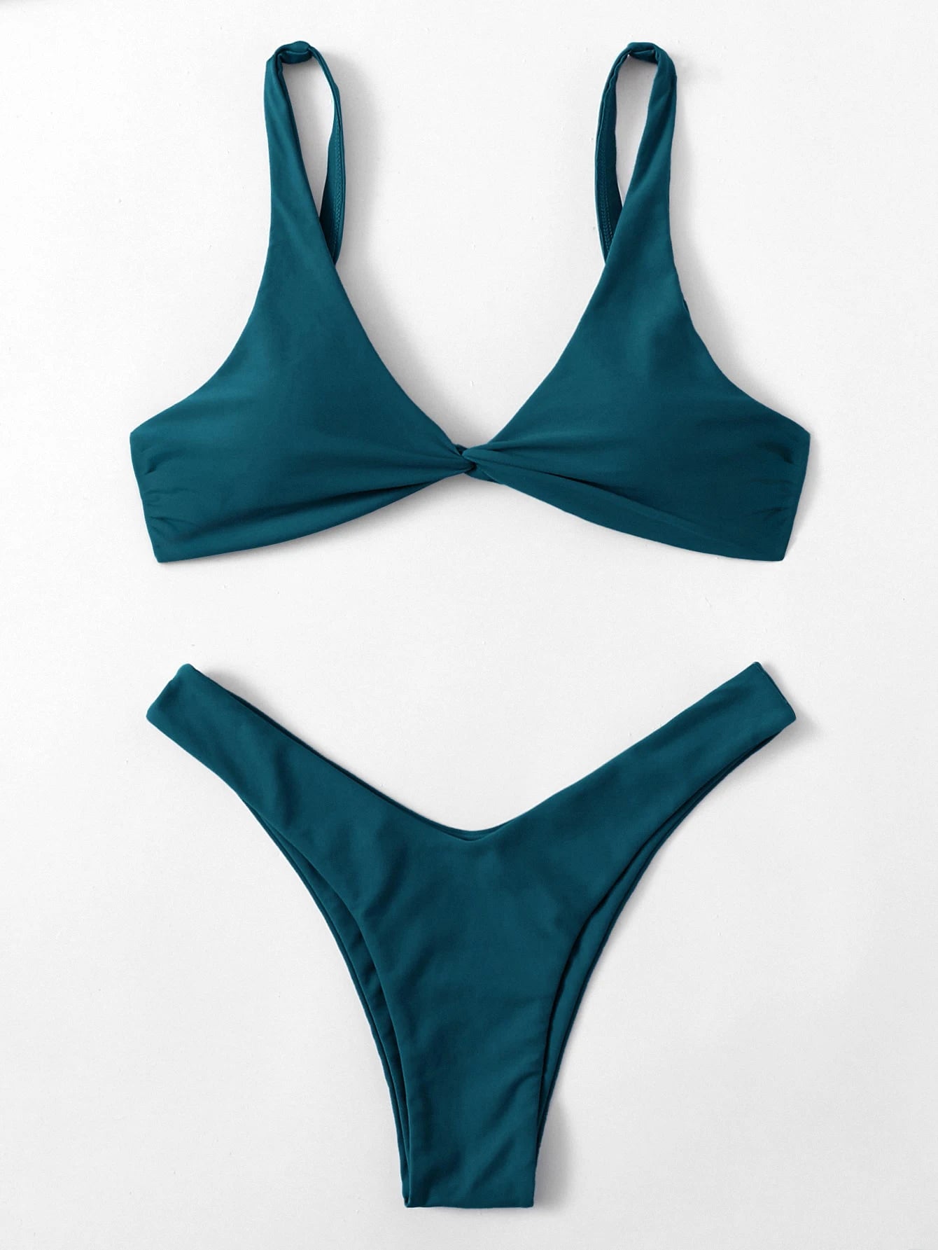 Tie-Detail Push-Up Bikini Set - High Leg Brazilian Swimwear