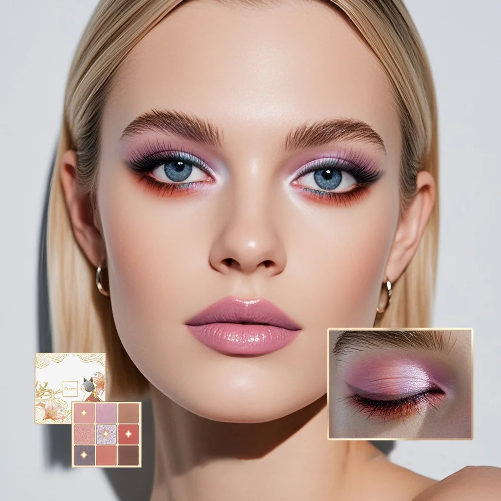 9-Color Eyeshadow Palette - Matte & Shimmer Pigment Collection