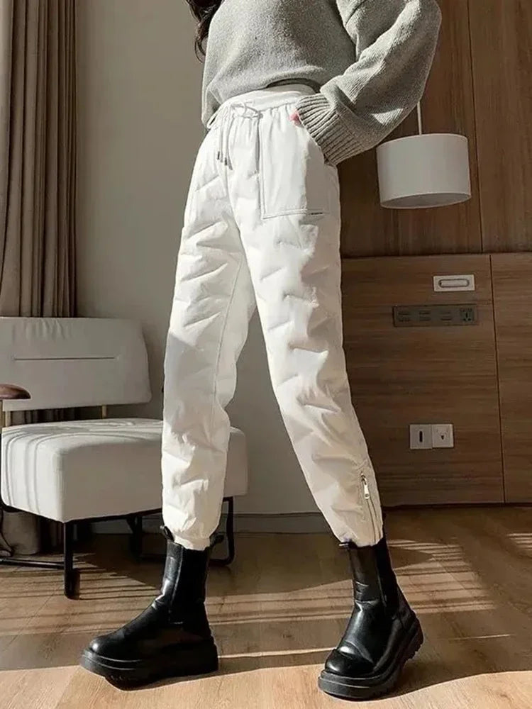 Thermal Straight Winter Pants - Windproof High-Waist Comfort