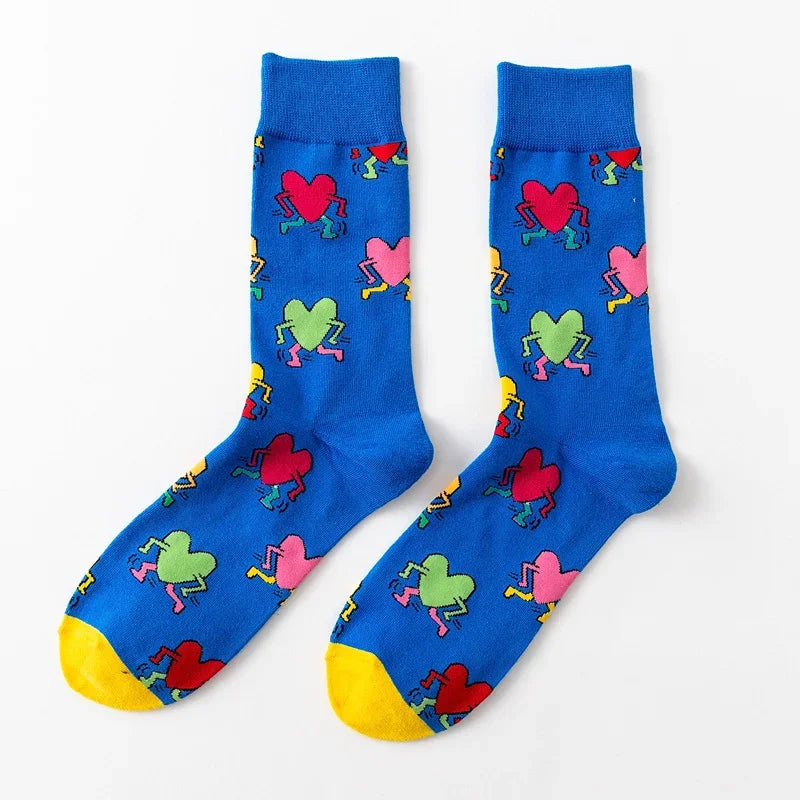 Cartoon Flamingo Cotton Socks - Casual Harajuku Crew Pair