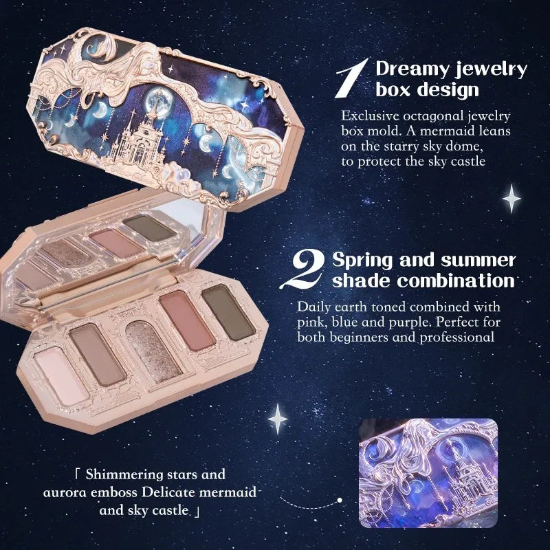 5-Color Eyeshadow Palette - Matte & Shimmer Pigment Collection