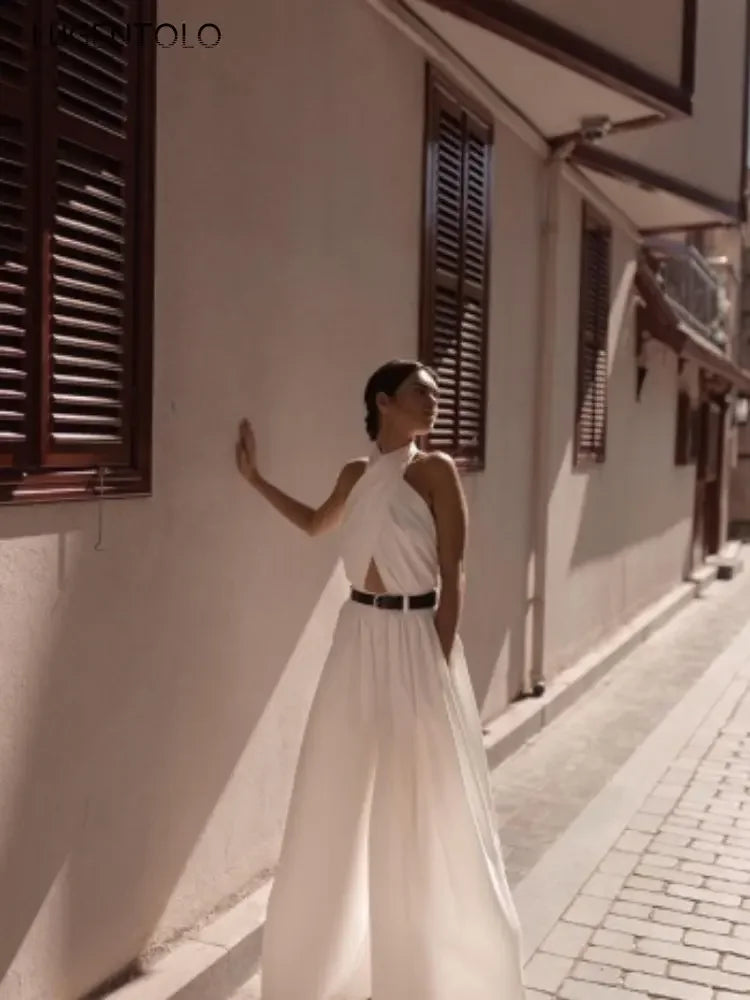 Sleeveless High-Waist Jumpsuit - Elegant One-Piece