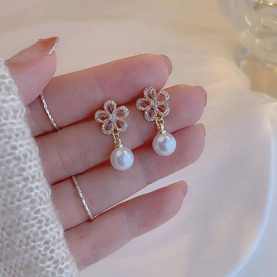 Rhinestone Stud Earrings - Statement Jewelry