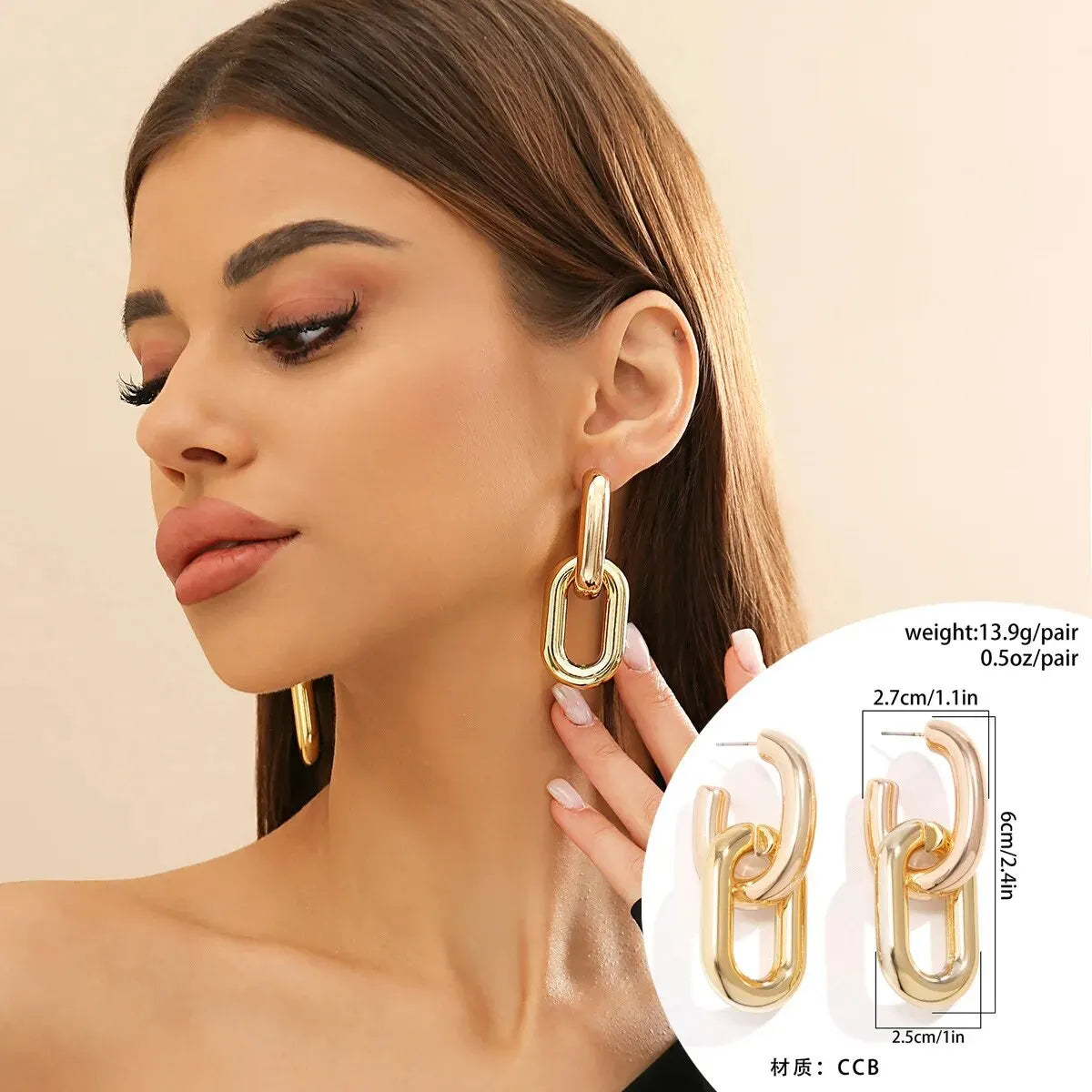 Geometric Hoop Earrings - Statement Jewelry