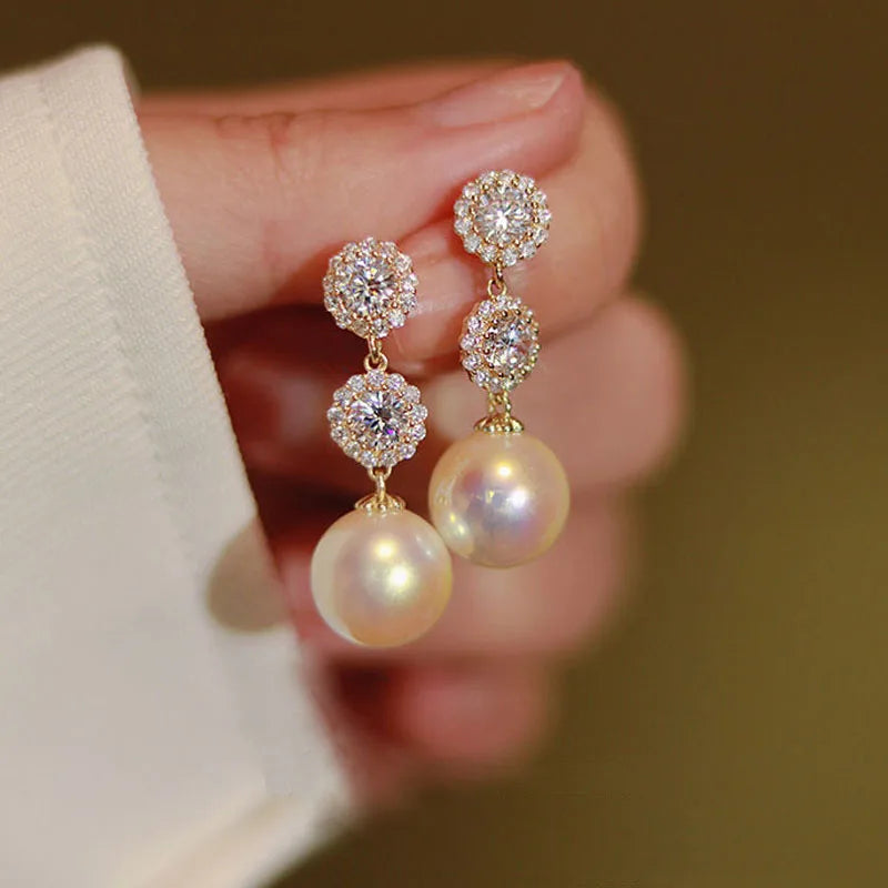 Rhinestone Stud Earrings - Statement Jewelry