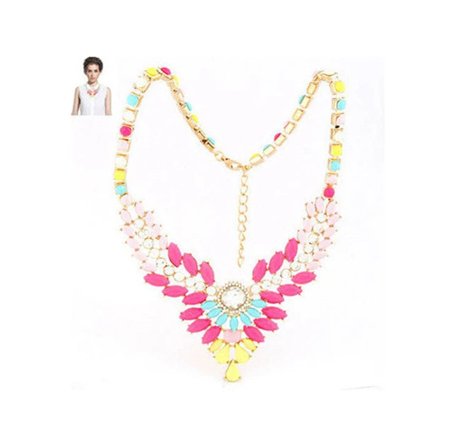 Vintage Gem Choker Necklace - Retro Statement Jewelry