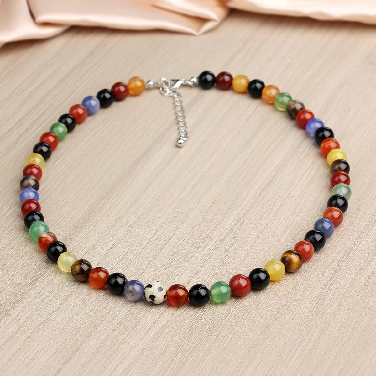 Natural Carnelian Bead Necklace - Handmade Bohemian Stone Choker