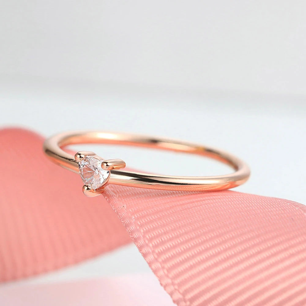 Luxury Heart Zircon Ring - 14K Gold-Plated Minimalist Jewelry