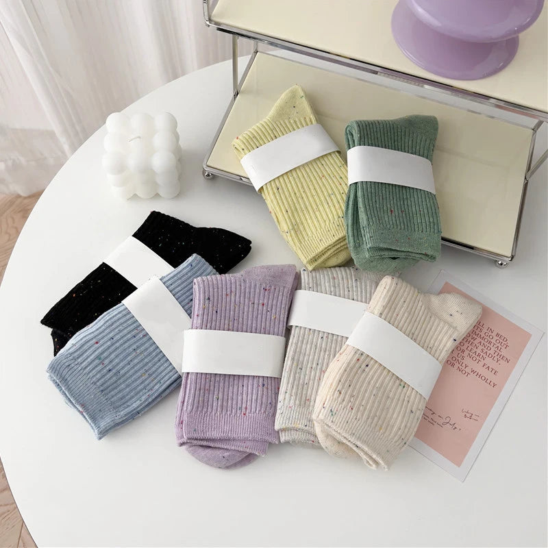 Colorful Casual Socks - Soft Breathable Mid-Calf Pair