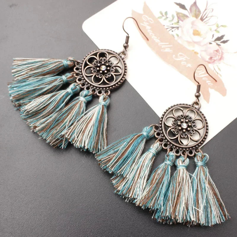 Tassel Drop Earrings - Statement Jewelry