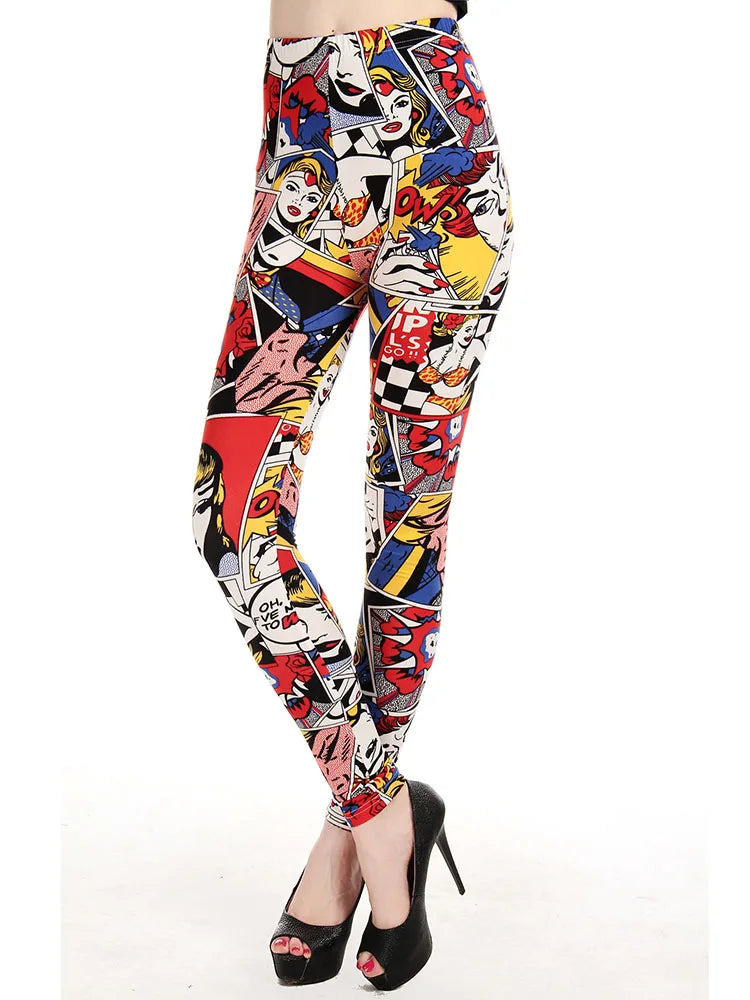 Printed Fashion Leggings - Stretch Everyday Comfort Fit