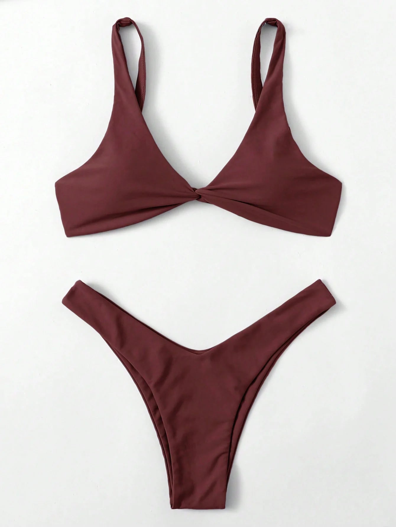 Tie-Detail Push-Up Bikini Set - High Leg Brazilian Swimwear