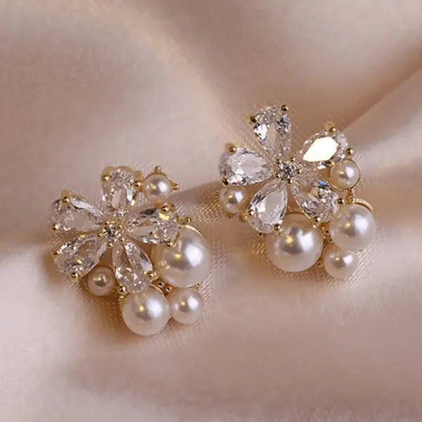 Rhinestone Stud Earrings - Statement Jewelry