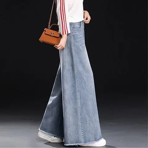 High-Waist Baggy Jeans - Denim Streetwear