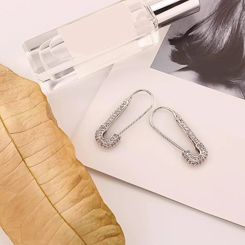Gold Color Finish Paper Clip Earrings - Elegant Jewelry
