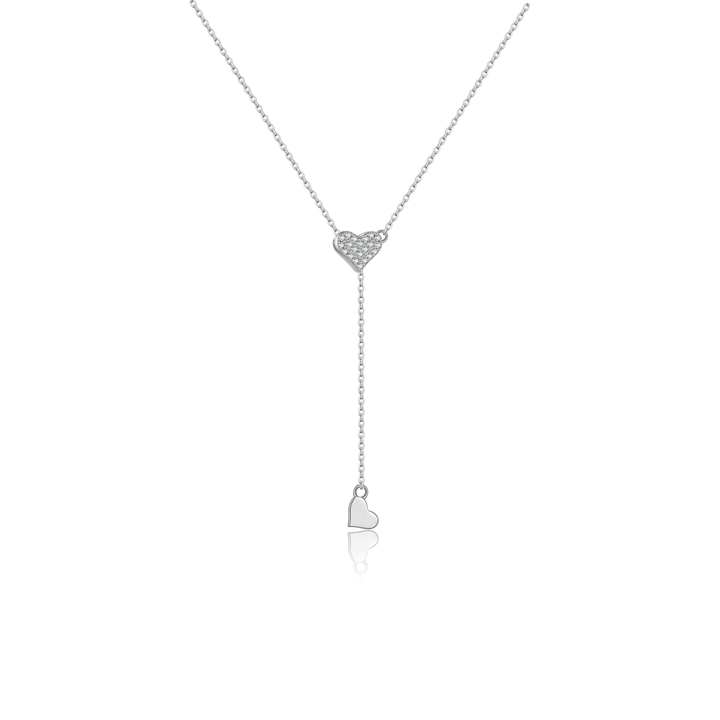 Premium 925 Sterling Silver Heart Pendant Necklace - Adjustable Chain